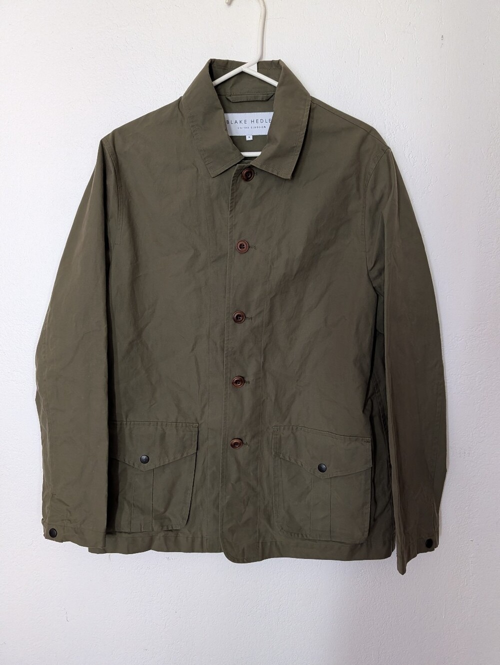 Blake Hedley The Charnley Utility Chore Jacket in Army Green Size Medium